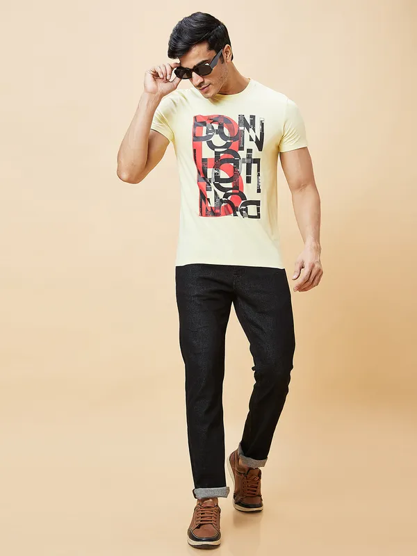 Being Human Men Slim Straight Fit Denim-Black Tone