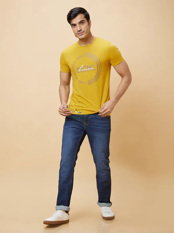 Being Human Men Slim Straight Fit Denim-Dark Tone