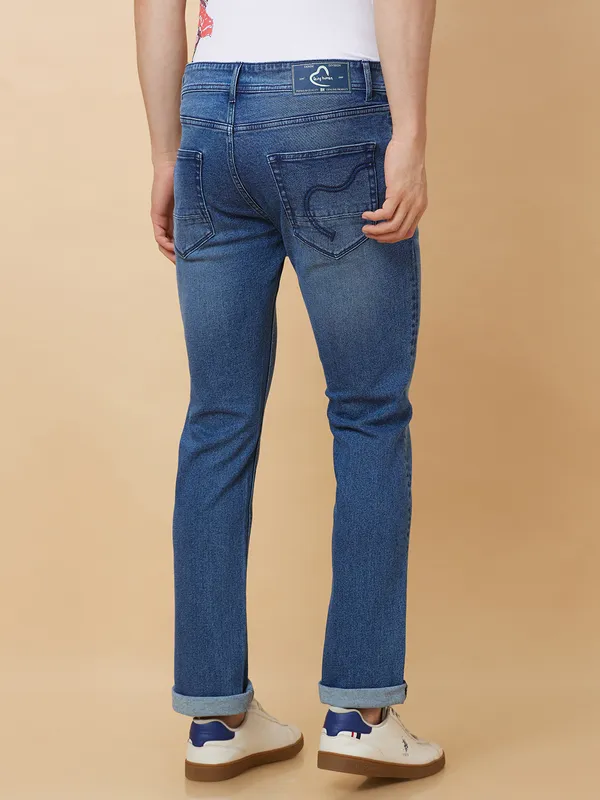 Being Human Clothing Men Slim Straight Fit Denim-Mid Tone