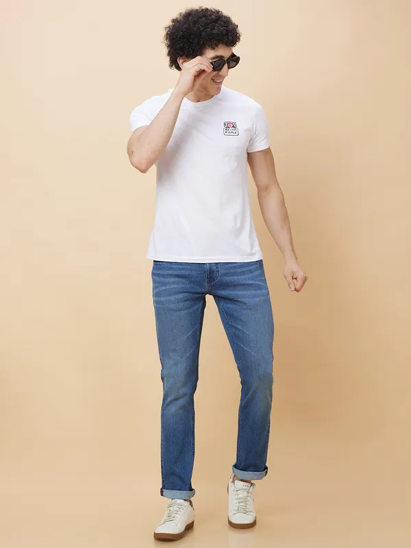 Being Human Clothing Men Slim Straight Fit Denim-Mid Tone