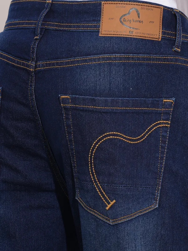 Being Human Clothing Mens-Bottom Denim Dark Tone