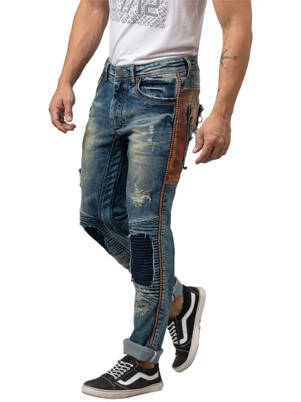 Being Human Men Slim Straight Fit Denim-Mid Tone