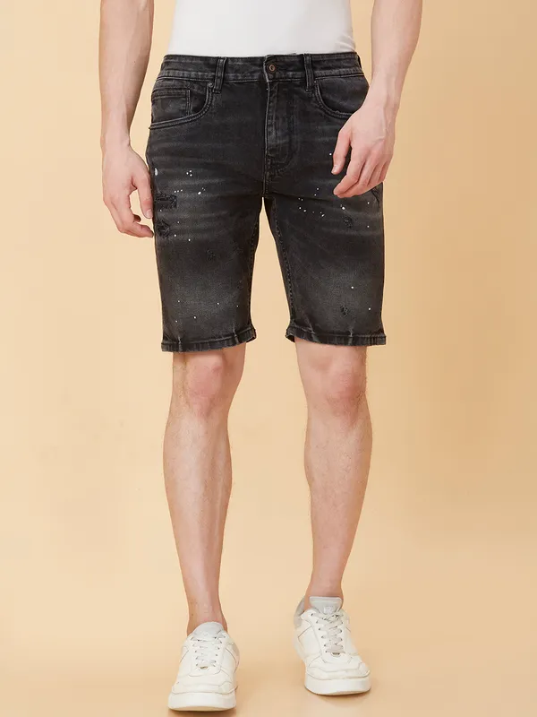 Being Human Clothing Men Shorts Fit Shorts-Black Tone