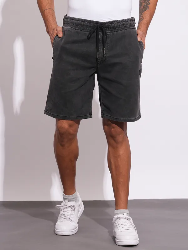 Being Human Clothing Mens-Bottom Shorts Grey Tone