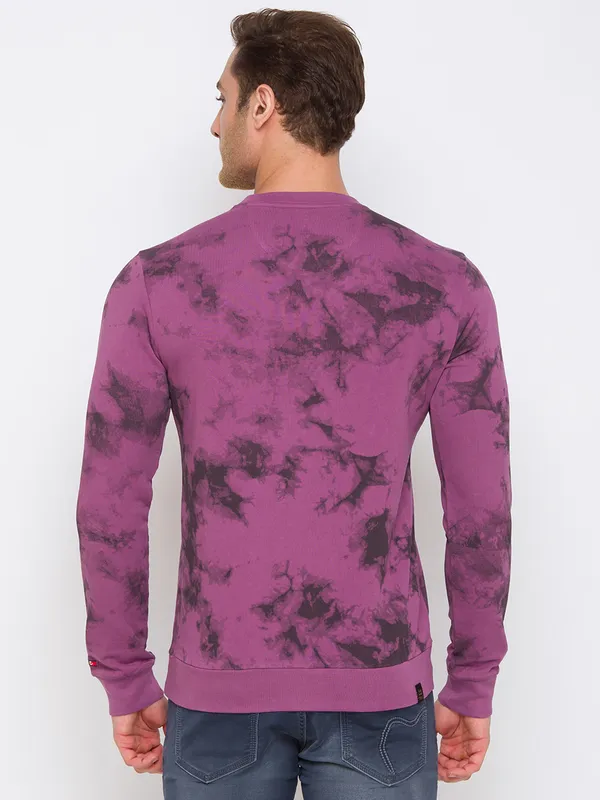 Being Human Clothing Men Regular Fit Crew Neck Sweatshirt-Dusty Violet