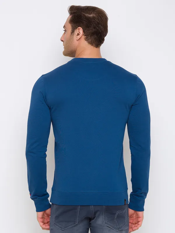 Being Human Clothing Men Regular Fit Crew Neck Sweatshirt-French Navy