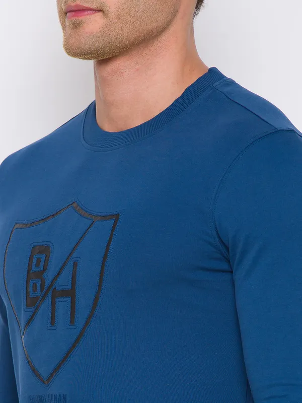 Being Human Clothing Men Regular Fit Crew Neck Sweatshirt-French Navy