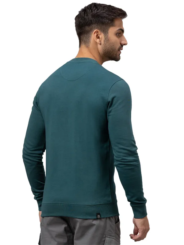 Being Human Regular Fit Men Crew Neck Sweatshirt-Forest Green