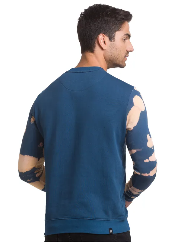 Being Human Clothing Men Regular Fit Crew Neck Sweatshirt-Ocean Blue