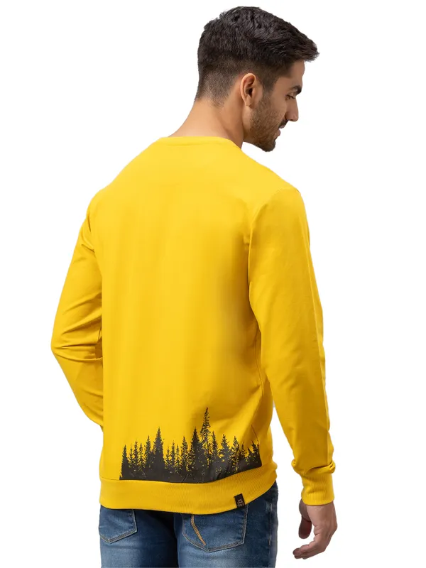 Being Human Regular Fit Men Crew Neck Sweatshirt-Lemon Yellow