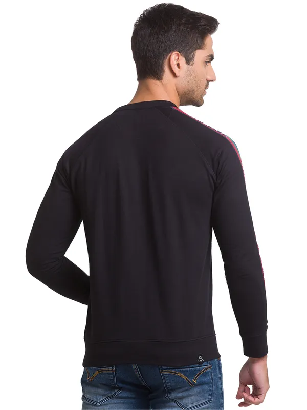 Being Human Regular Fit Men Crew Neck Sweatshirt-Black