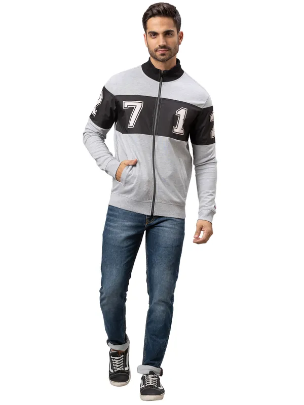 Being Human Regular Fit Men Crew Neck Sweatshirt-Grey Melange