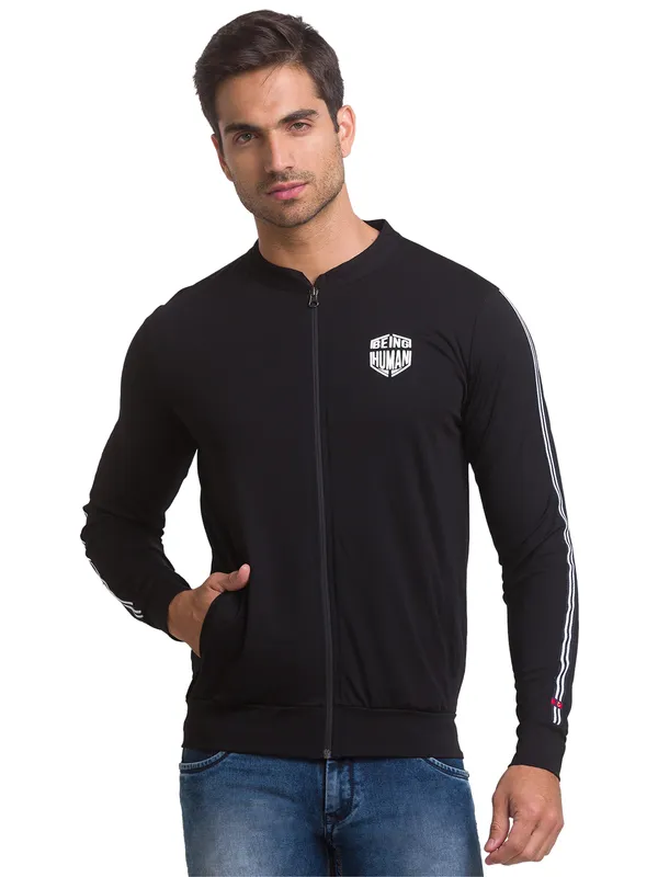 Being Human Regular Fit Men Crew Neck Sweatshirt-Black