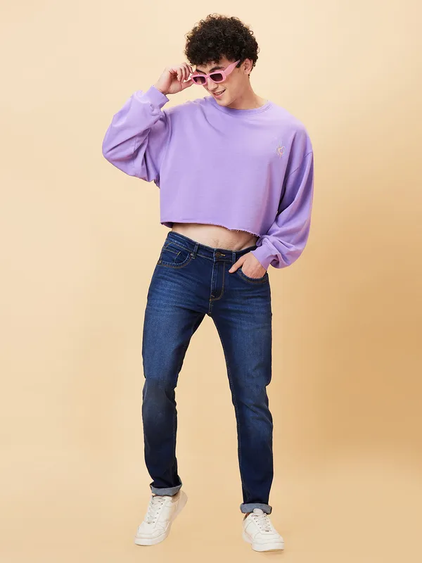 Being Human Men None Sweatshirt-Digital Lavender