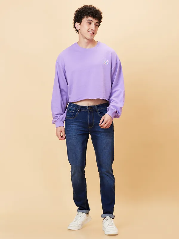 Being Human Men None Sweatshirt-Digital Lavender