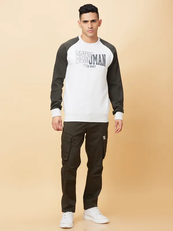 Being Human Mens-Top Sweatshirt Ecru Melange