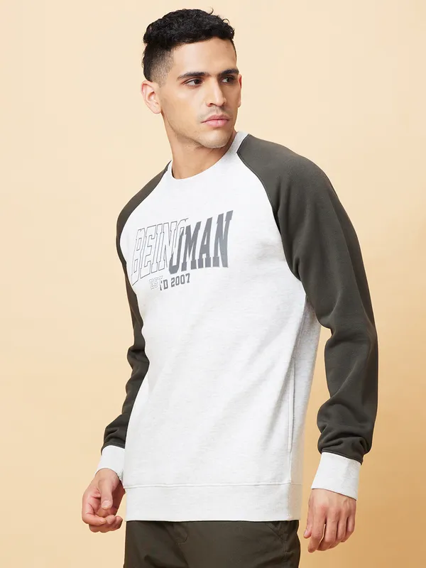 Being Human Mens-Top Sweatshirt Ecru Melange