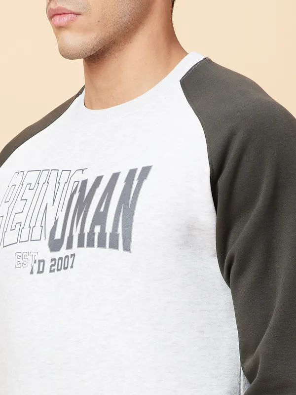 Being Human Mens-Top Sweatshirt Ecru Melange