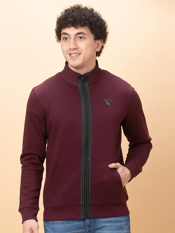 Being Human Clothing Mens-Top Sweatshirt Wine