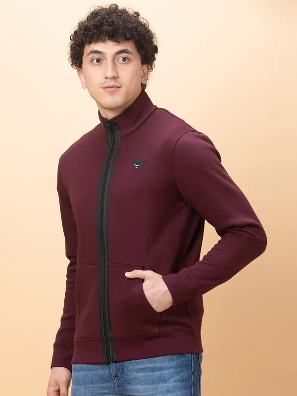 Being Human Clothing Mens-Top Sweatshirt Wine