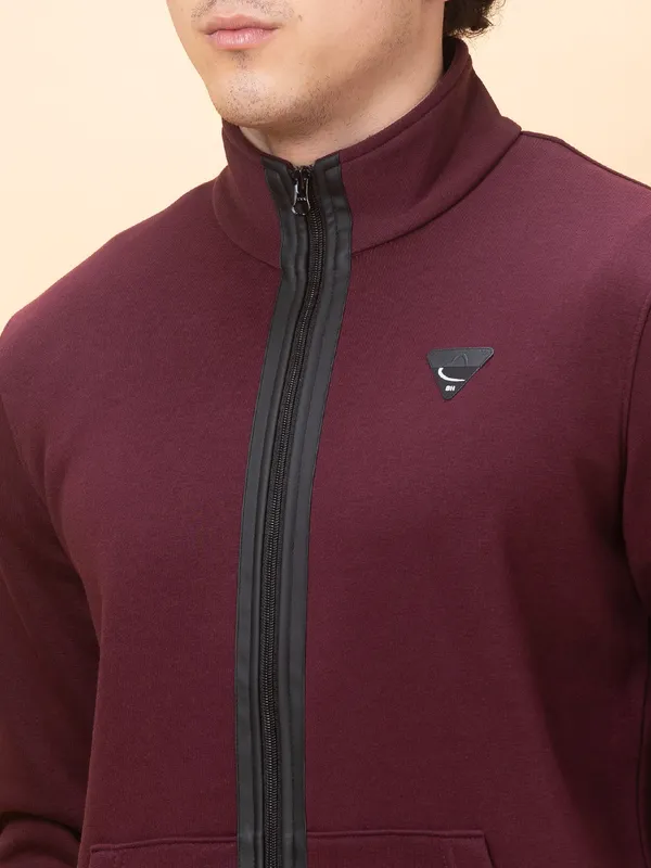 Being Human Clothing Mens-Top Sweatshirt Wine
