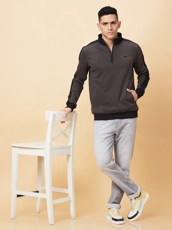 Being Human Mens-Top Sweatshirt Coffee_Black