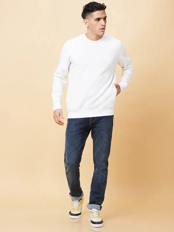 Being Human Clothing Mens-Top Sweatshirt White
