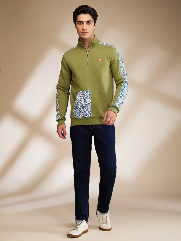Being Human Clothing Mens-Top Sweatshirt Olive
