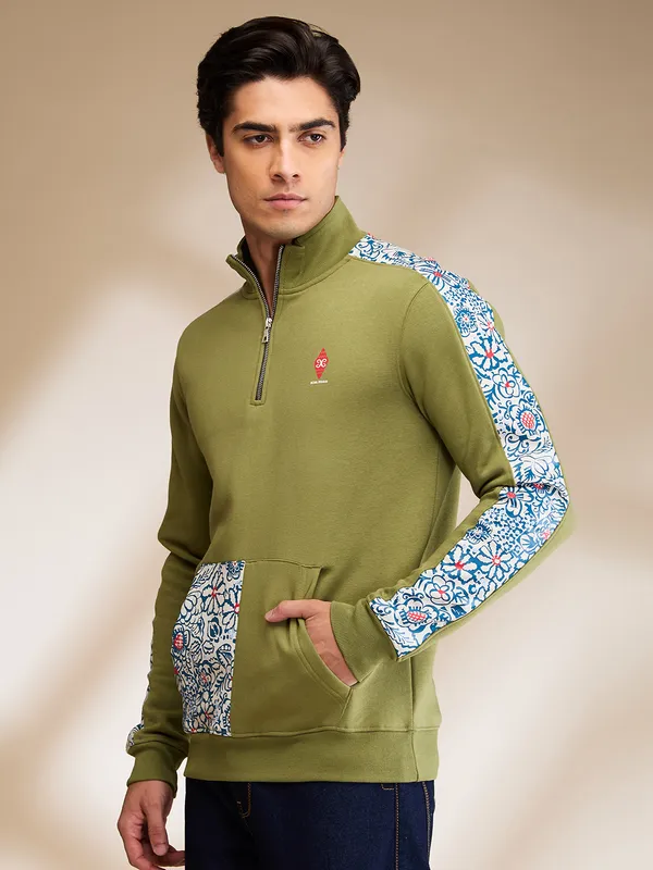 Being Human Clothing Mens-Top Sweatshirt Olive