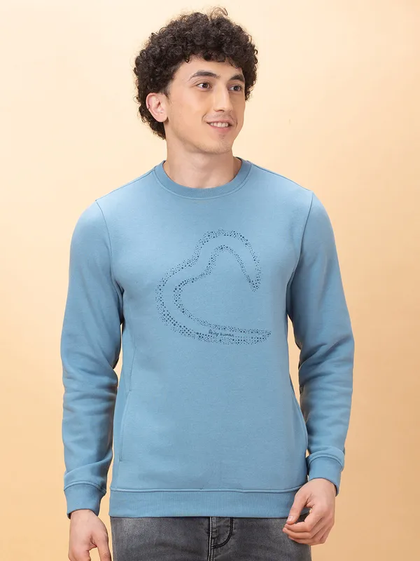 Being Human Clothing Mens-Top Sweatshirt Chambray Blue