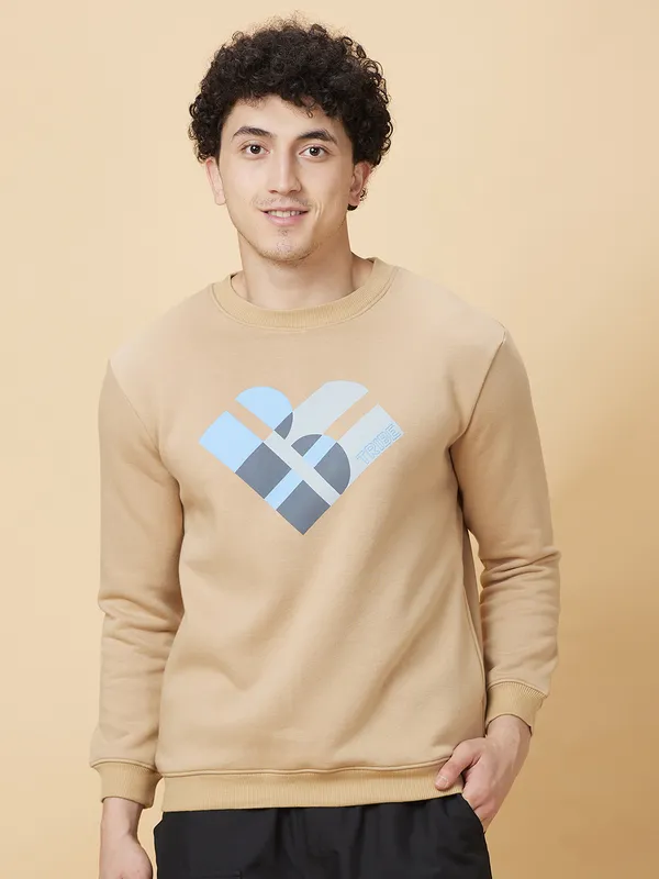 Being Human Mens-Top Sweatshirt Beige