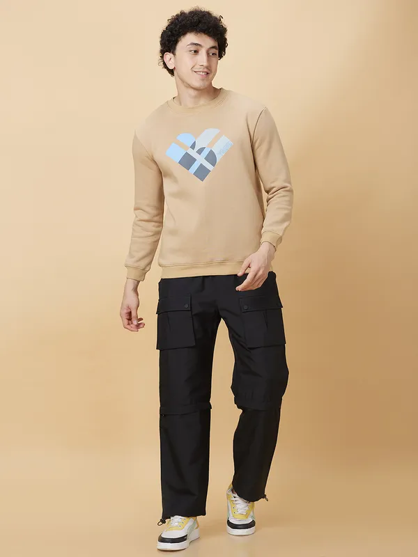 Being Human Mens-Top Sweatshirt Beige