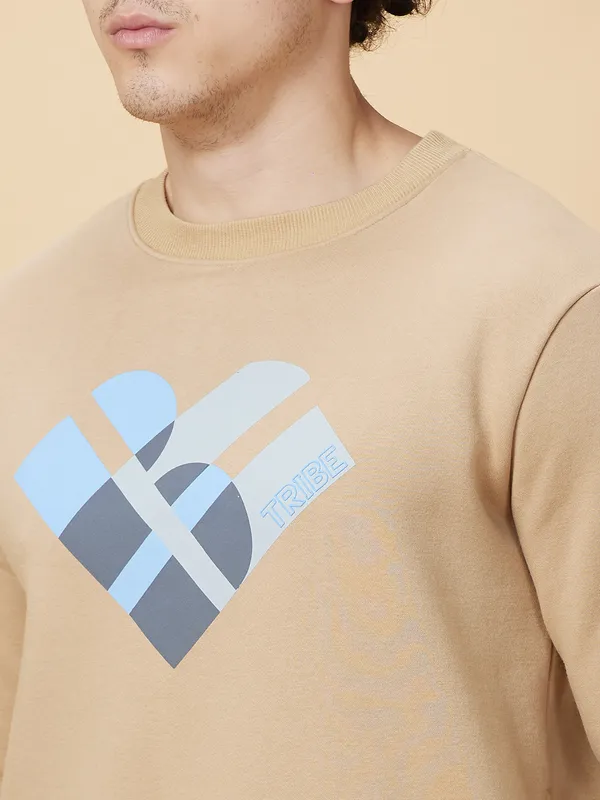 Being Human Mens-Top Sweatshirt Beige
