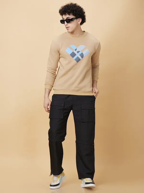 Being Human Mens-Top Sweatshirt Beige