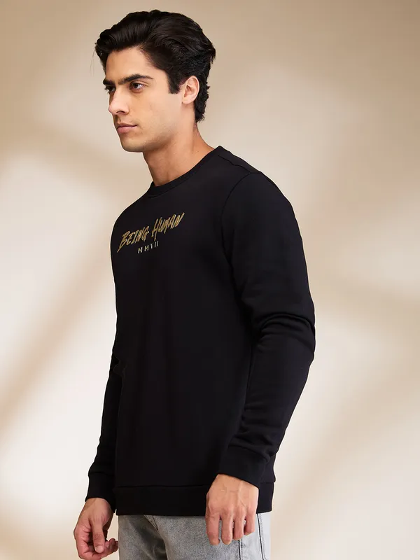 Being Human Mens-Top Sweatshirt Black
