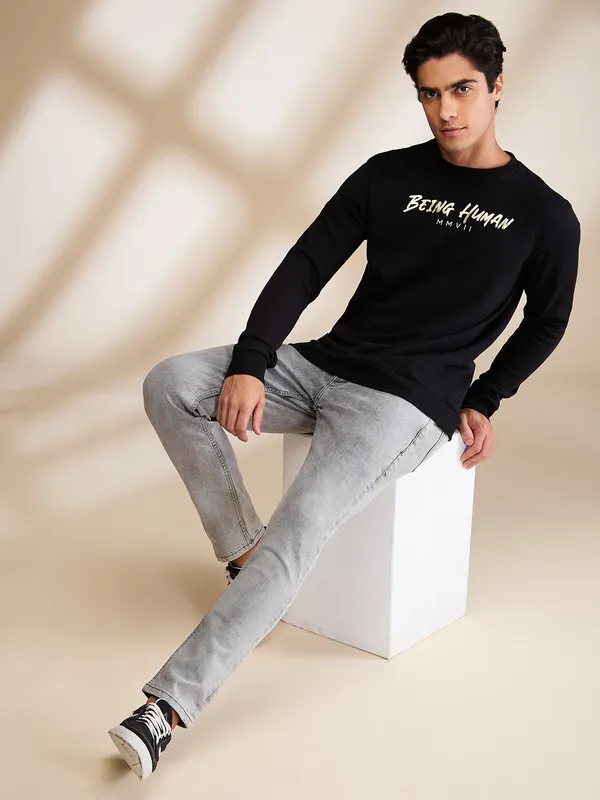 Being Human Mens-Top Sweatshirt Black