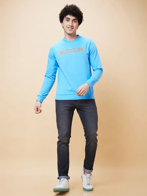 Being Human Men  Sweatshirt-Light Blue