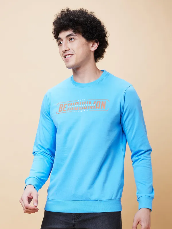 Being Human Men  Sweatshirt-Light Blue