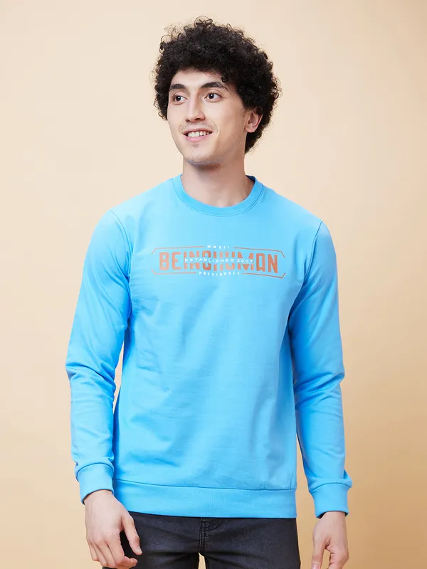 Being Human Men  Sweatshirt-Light Blue