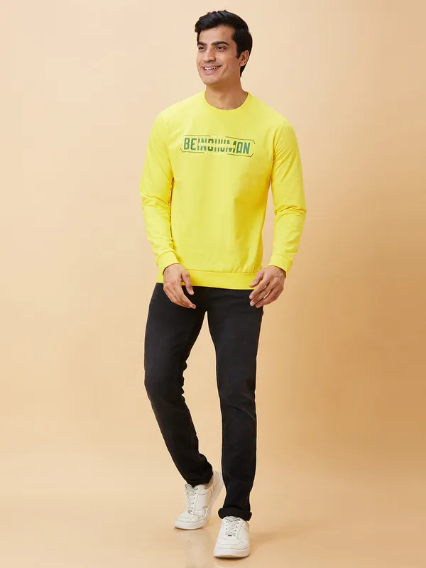 Being Human Men  Sweatshirt-Mustard