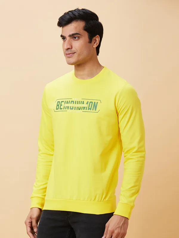 Being Human Men  Sweatshirt-Mustard