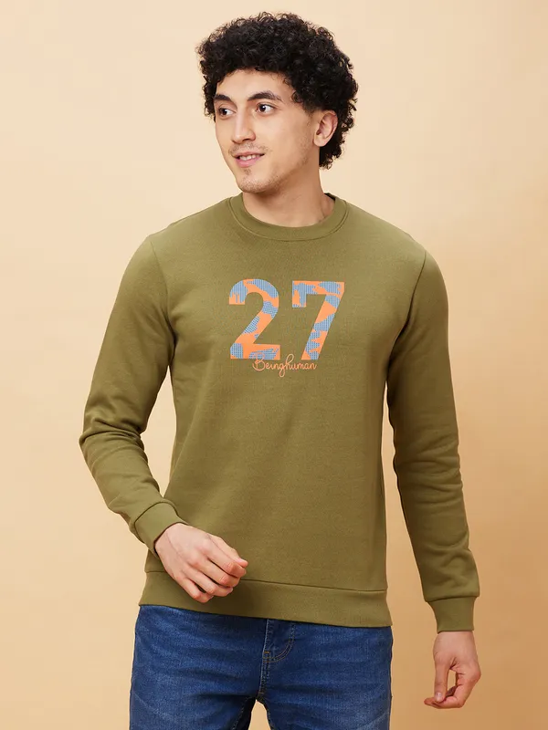 Being Human Clothing Men  Sweatshirt-Olive