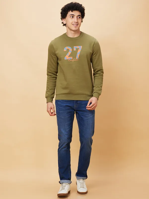 Being Human Clothing Men  Sweatshirt-Olive