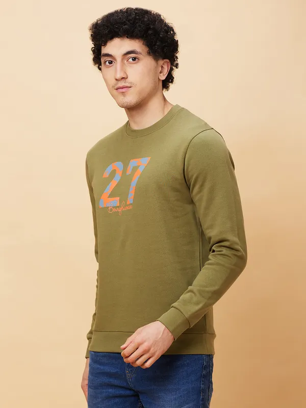 Being Human Clothing Men  Sweatshirt-Olive