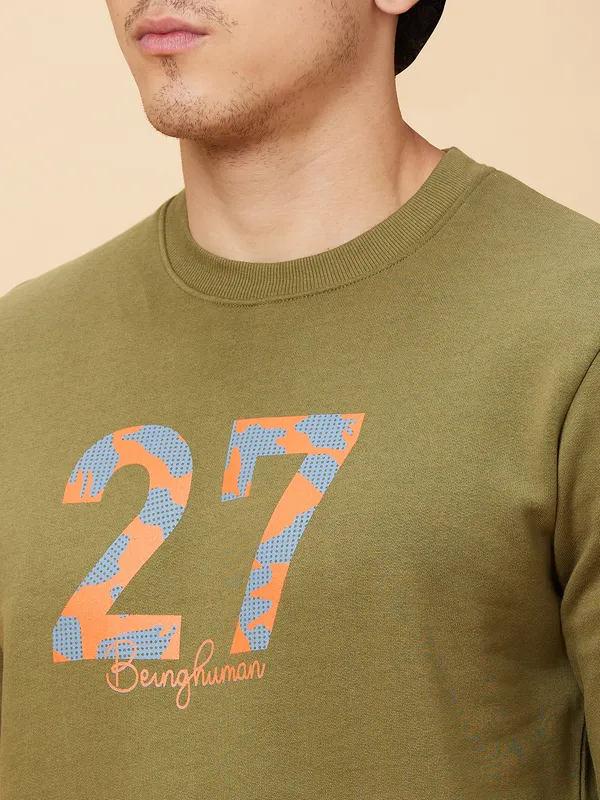 Being Human Clothing Men  Sweatshirt-Olive