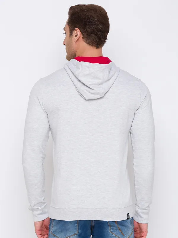 Being Human Clothing Men Regular Fit Hooded Hoody-Melantra Ecru Mel