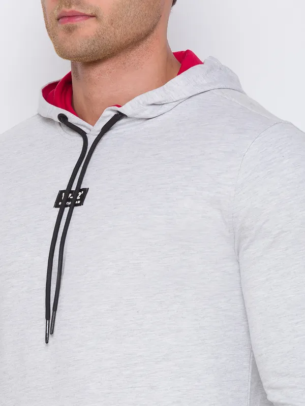 Being Human Clothing Men Regular Fit Hooded Hoody-Melantra Ecru Mel