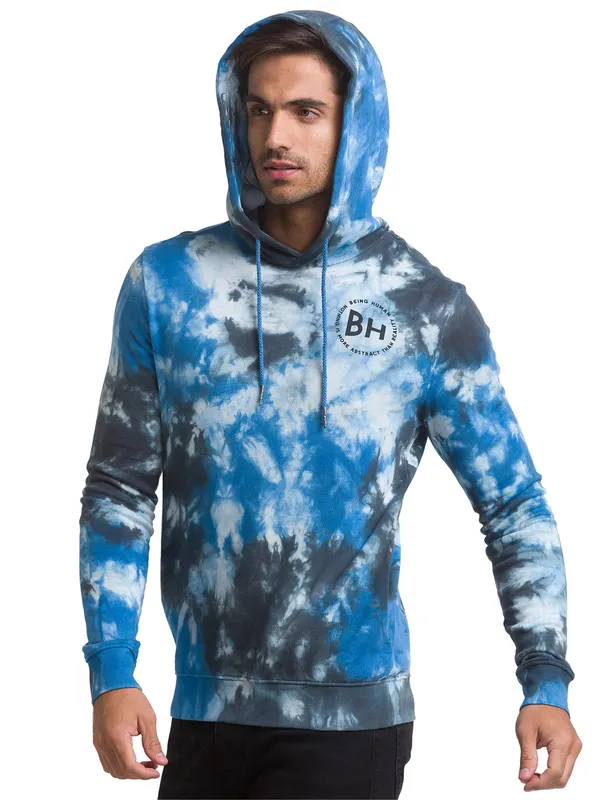 Being Human Clothing Men Regular Fit Hooded Hoody-Blue