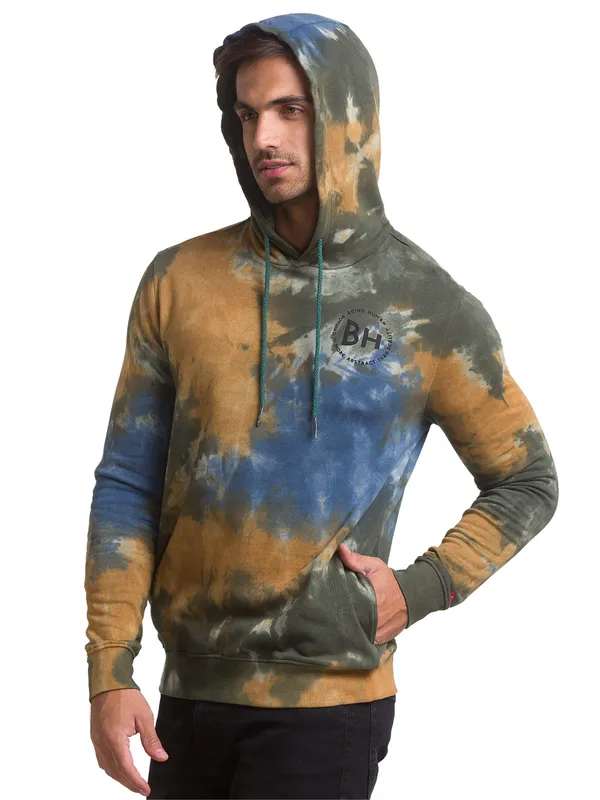 Being Human Clothing Men Regular Fit Hooded Hoody-Green