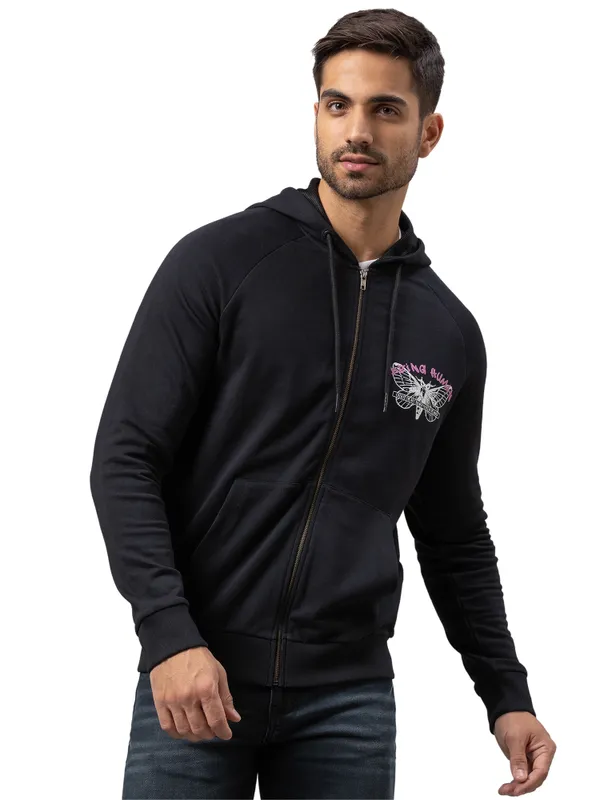 Being Human Regular Fit Men Hooded Hoody-Black